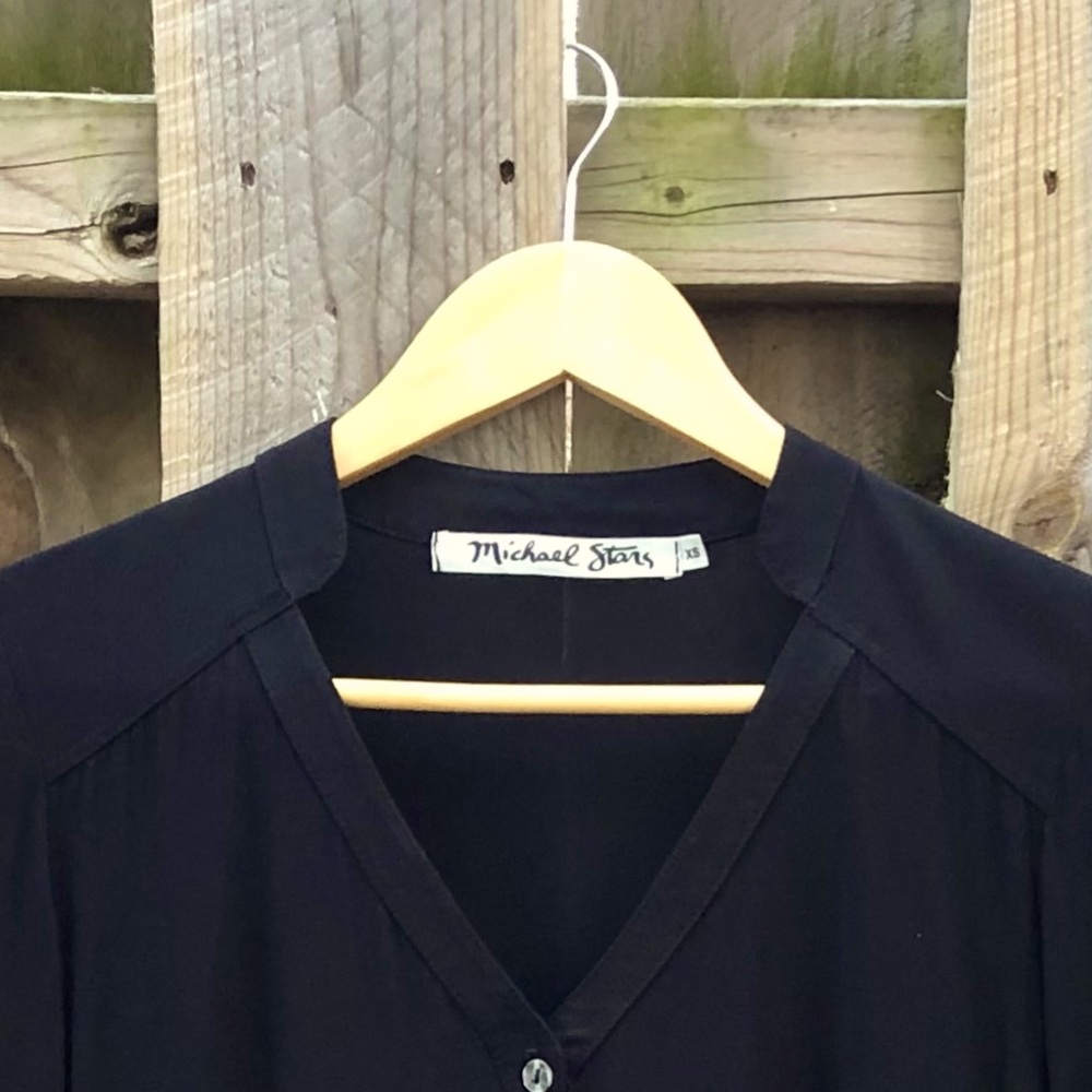 Michael Stars roll up elbow sleeve shirt dress XS - Picture 4 of 8